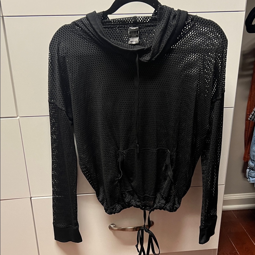 Victoria's Secret Black Mesh Hoodie